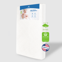 Crib Mattress, Dual-Sided Toddler and Baby Mattress with Washable Airfiber Insert and Removable Cover