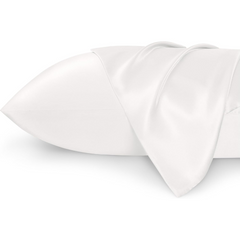 Satin Pillowcases, Pure White Cooling Pillow Case for Sleeping Women with Envelope Closure, Gifts for Women Men