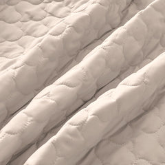 Quilt Set Full Queen Size 3 Piece, Khaki Pattern Printed Lightweight Soft Bedspread Coverlet, Quilted Blanket Thin Comforter Bed Cover for All Season (1 Quilt & 2 Pillow Shams)