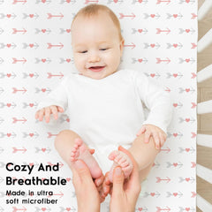 Crib Sheets for Boys Girls, Fitted Crib Sheet 2 Pack for Standard Crib and Toddler Mattress