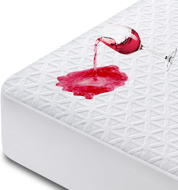 Premium 100% Waterproof Mattress Protector Queen Size, Breathable Bed Cover 3D Air Fabric Cooling Mattress Pad Cover Smooth Soft Noiseless Washable