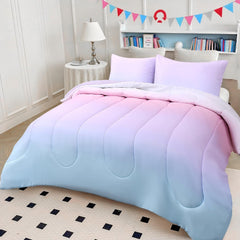 Bailey Comforter Set Queen Size, 3 Pieces Solid Breathable Quilted Style Bedding Sets, Soft Microfiber Down Alternative Comforter for All Season