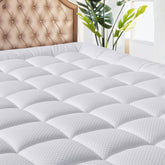 Mattress Pad - Cooling Breathable Mattress Topper, Quilted Fitted Mattress Protector, Pillow Top Mattress Cover with 8-21" Deep Pocket, Soft, Machine Washable