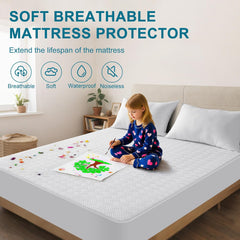 Waterproof Mattress Protector Full Size - Breathable, Noiseless, Ultra-Soft Bed Cover