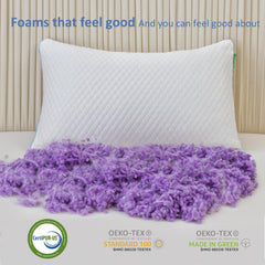 Shredded Memory Foam Pillows for Sleeping 2 Pack - Cooling Bed Pillows Standard Size Set of 2