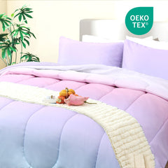 Bailey Comforter Set Queen Size, 3 Pieces Solid Breathable Quilted Style Bedding Sets, Soft Microfiber Down Alternative Comforter for All Season