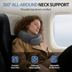 Neck Pillow Airplane, Travel Pillows for Airplanes, Memory Foam Adjustable Portable Neck Pillow for Traveling