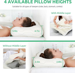 Cervical Pillow for Neck Strain Relief, Memory Foam Neck Pillow for Sleeping