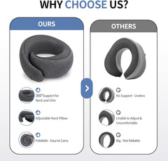 Neck Pillow Airplane, Travel Pillows for Airplanes, Memory Foam Adjustable Portable Neck Pillow for Traveling