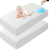 Waterproof Crib Mattress Protector, Soft Breathable and Noiseless Baby Mattress Pad Cover with 4-13 in Deep Pockets
