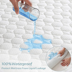 King Size Waterproof Mattress Protector Fitted Quilted Mattress Pad Cover with Deep Pocket Up to 18''