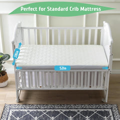 Waterproof Crib Mattress Protector, Soft Breathable and Noiseless Baby Mattress Pad Cover with 4-13 in Deep Pockets