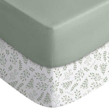 Crib Sheets for Boys Girls, Fitted Crib Sheet 2 Pack for Standard Crib and Toddler Mattress