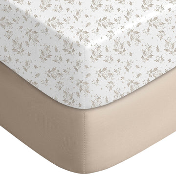 Crib Sheets for Boys Girls, Fitted Crib Sheet 2 Pack for Standard Crib and Toddler Mattress
