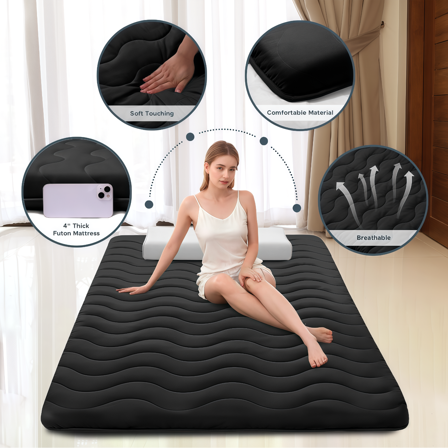 Japanese Floor Mattress, 100% High Density Comfortable Foam