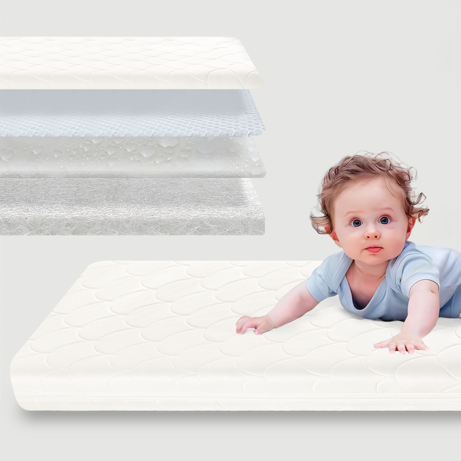 Crib Mattress, Dual-Sided Toddler and Baby Mattress with Washable Airfiber Insert and Removable Cover