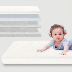 Crib Mattress, Dual-Sided Toddler and Baby Mattress with Washable Airfiber Insert and Removable Cover