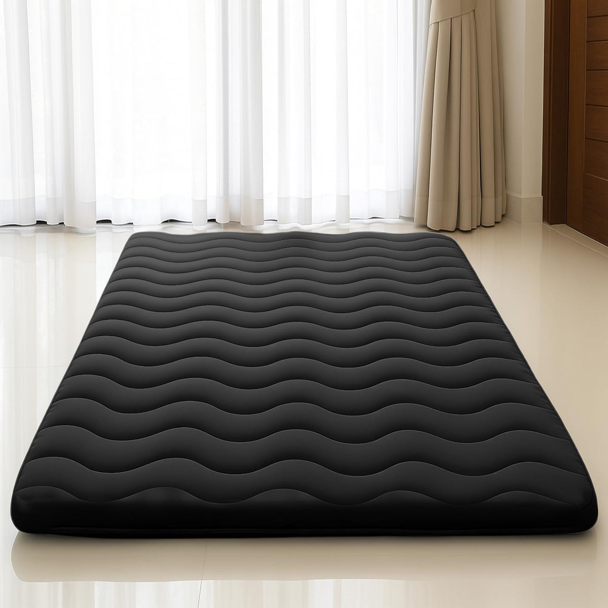 Japanese Futon Floor Mattress, 100% High Density Comfortable Foam, 3.5 Thicken Foldable Mattress Tatami Mat Sleeping Pad, Ideal for Comfort and Suppo