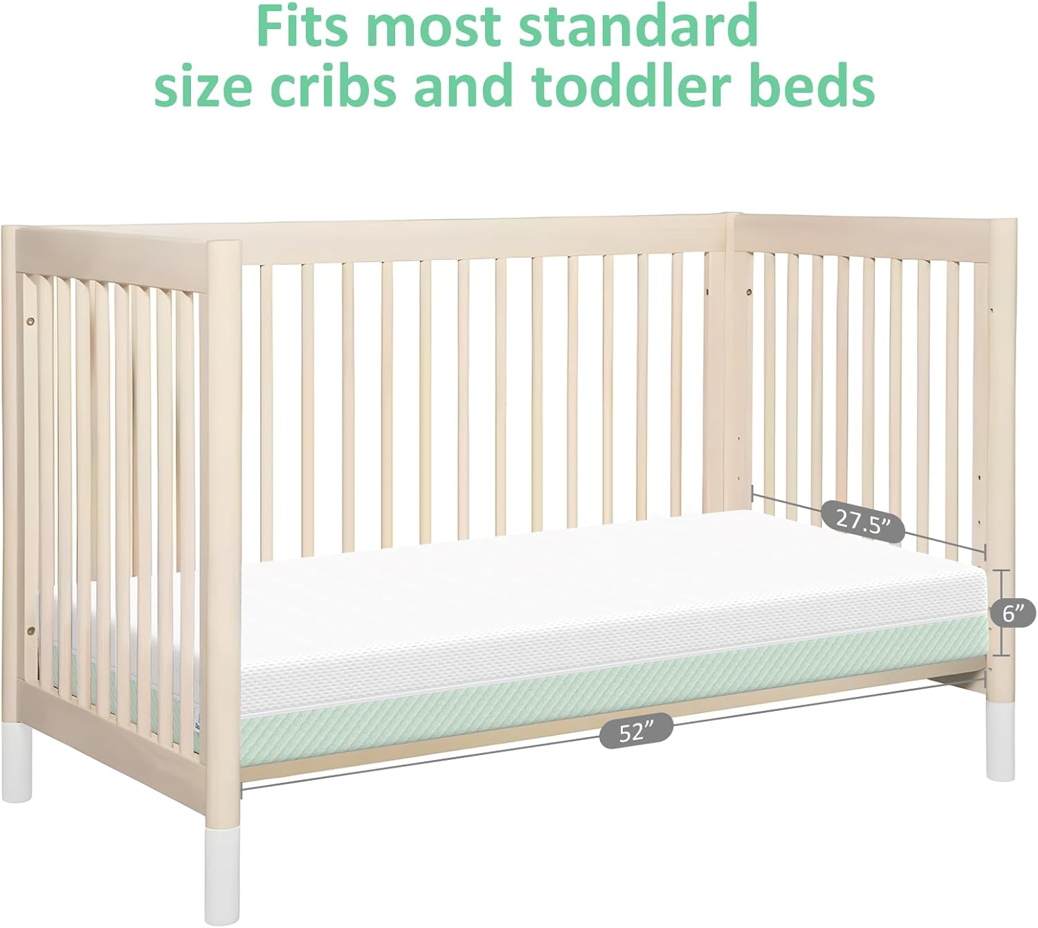 Crib Mattress, Dual Sided Comfort Memory Foam Toddler Bed Mattress
