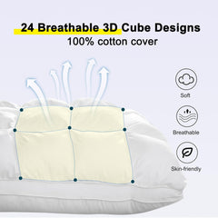 Soft Pillows Queen Size for Sleeping, Support Bed Pillows, Fluffy Down Alternative Pillow