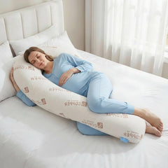 SCHNAUZER HOME Body Pillow for Adults - Soft Long Bed Pillows - Shredded Memory Foam & Removable Washable Cover - Swan Shaped Pregnancy Side Sleeper Pillow 49 Inch with Extra Pillowcase (Copper)