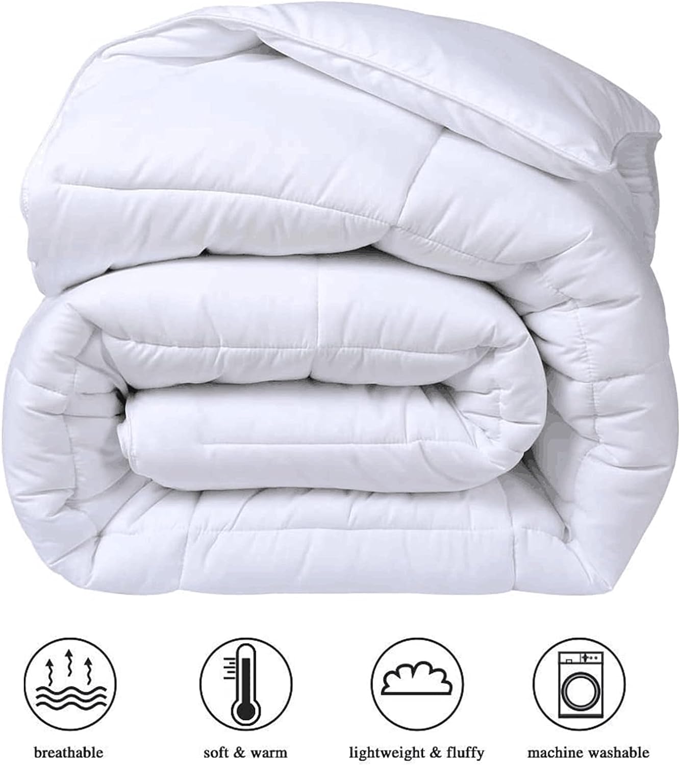Cooling Comforter - Down Alternative Duvet Insert with Anti-Clump Tech & 8 Tabs, All-Season Reversible Luxury Hotel Bedding