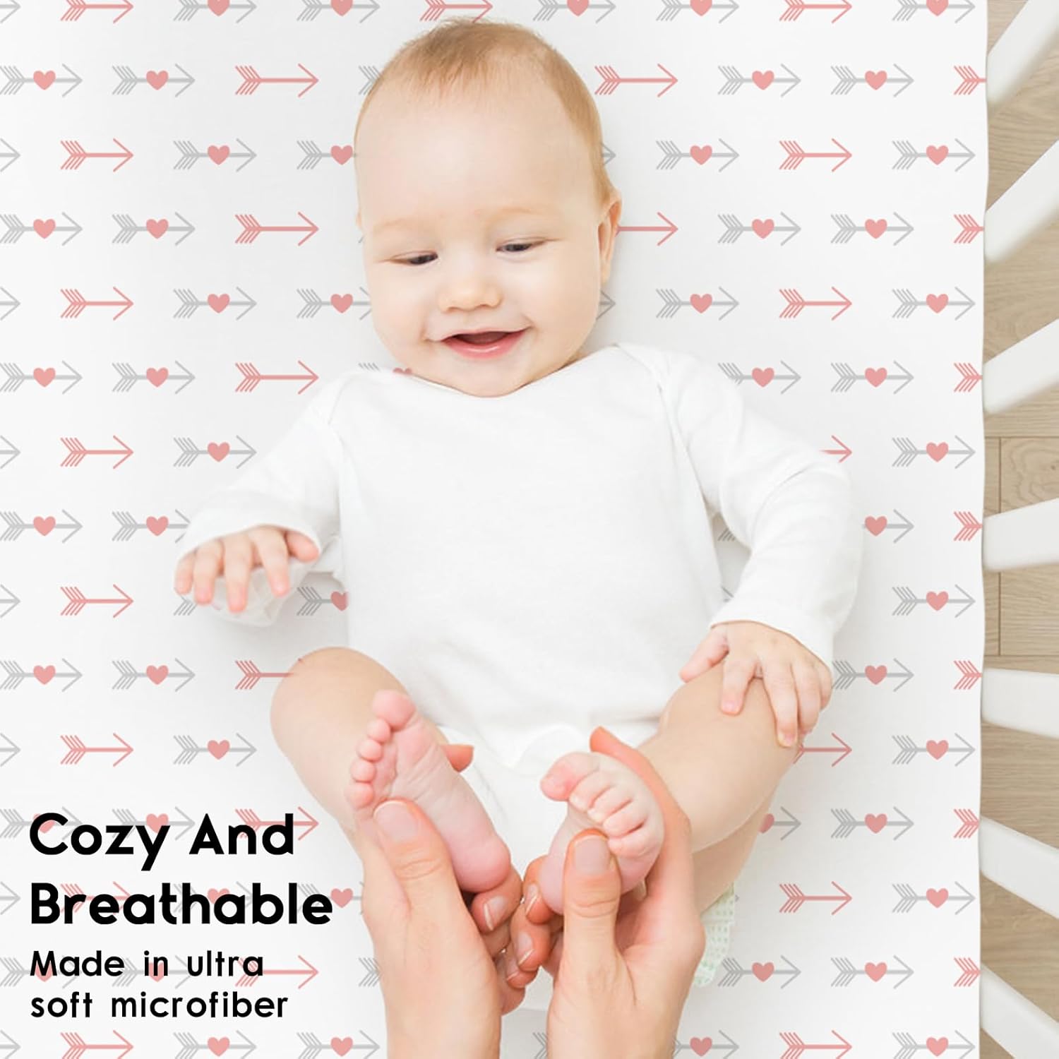 Crib Sheets for Boys Girls, Fitted Crib Sheet 2 Pack for Standard Crib and Toddler Mattress