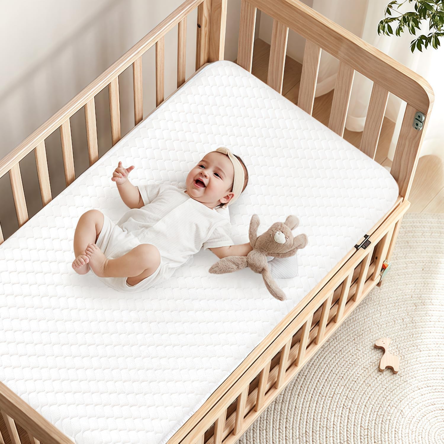 SCHNAUZER HOME Crib Mattress, Dual-Sided Breathable Baby and Toddler Memory Foam Mattress with Removable and Washable Cover, 100% Knitted Fabric, Fits Standard Cribs and Toddler Beds, 52" x 28" x 5"