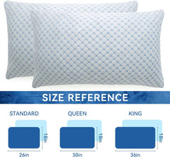 Shredded Memory Foam Pillows for Bed Set of 2