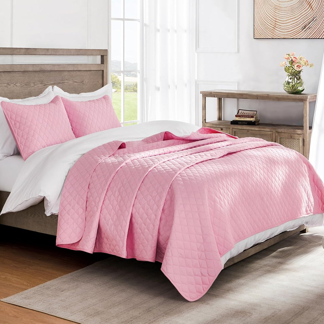 Mezcla Reversible Full Queen Quilt Bedding Set with Pillow Shams, Lightweight Quilts Queen Size, Soft Bedspreads Bed Coverlets for All Seasons