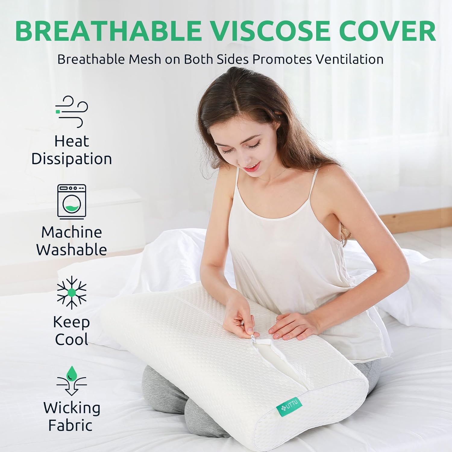 Cervical Pillow for Neck Strain Relief, Memory Foam Neck Pillow for Sleeping