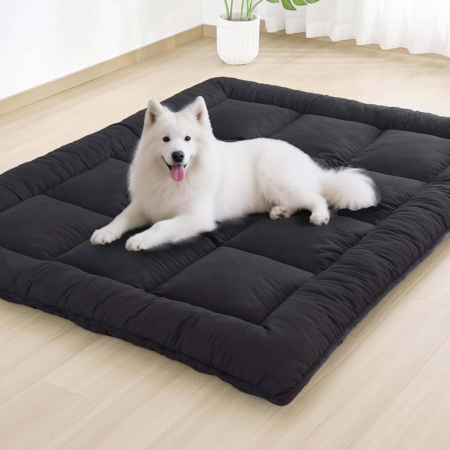 Japanese Floor Mattress Foldable & Portable Roll Up Futon Mattress 3" Black Tatami Mat for Adult and Kids