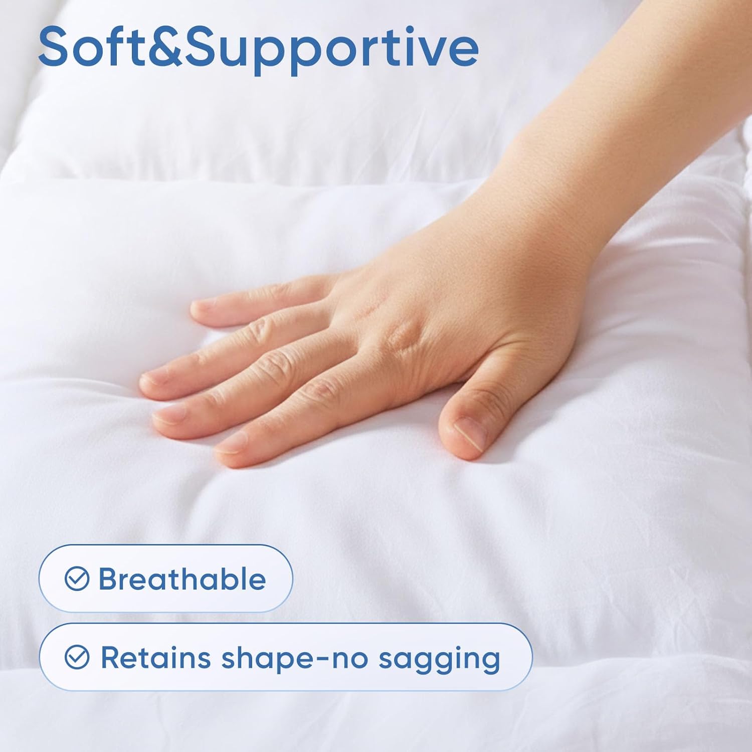 Memory Foam Queen Mattress Topper, Bed Topper with 3 Inch Extra Thick Shredded Foam