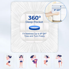 Cooling Quilted Queen Mattress Protector, Mattress Pad Queen Chill Soft Mattress Cover