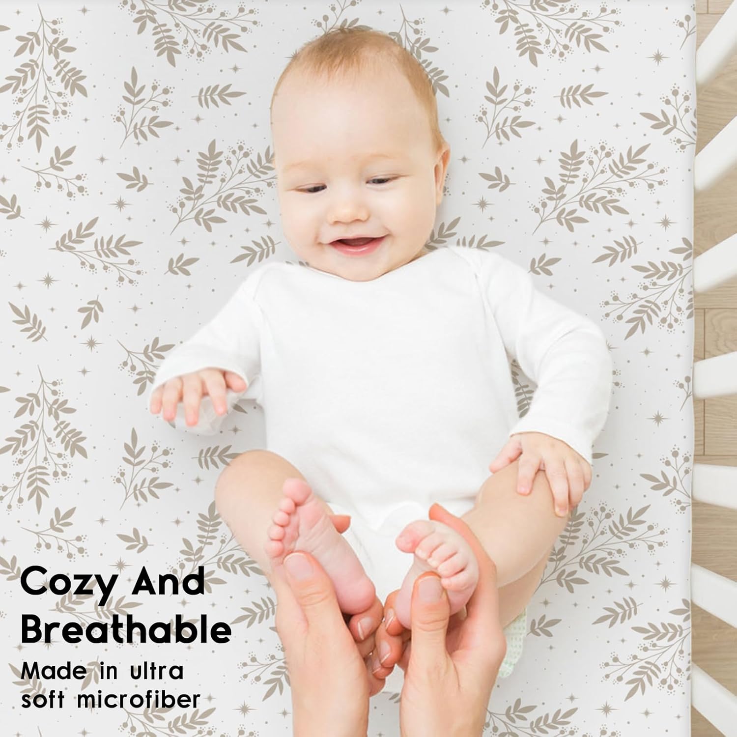 Crib Sheets for Boys Girls, Fitted Crib Sheet 2 Pack for Standard Crib and Toddler Mattress