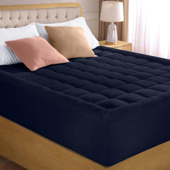 edding Full Mattress Pad, Quilted Fitted Premium Mattress Protector, Deep Pocket Cover Stretches up to 16 Inches