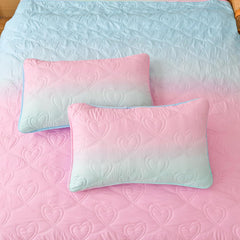 Pink Quilt Set Queen Ombre Blue Pink Mint Quilt Sets Kids Girls Bedding