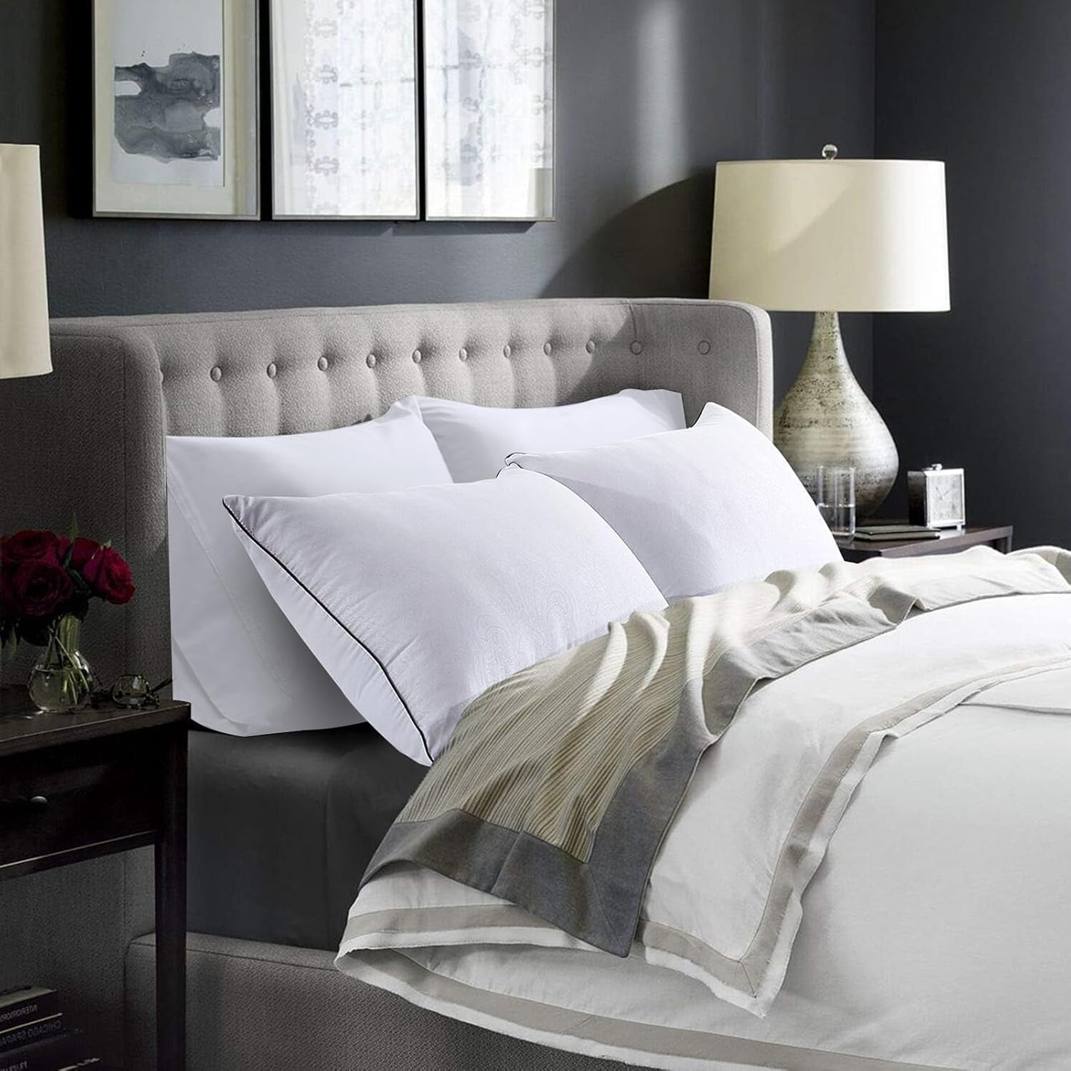 Down Alternative Luxury Hotel Pillows for Sleeping and for Side and Back Sleepers