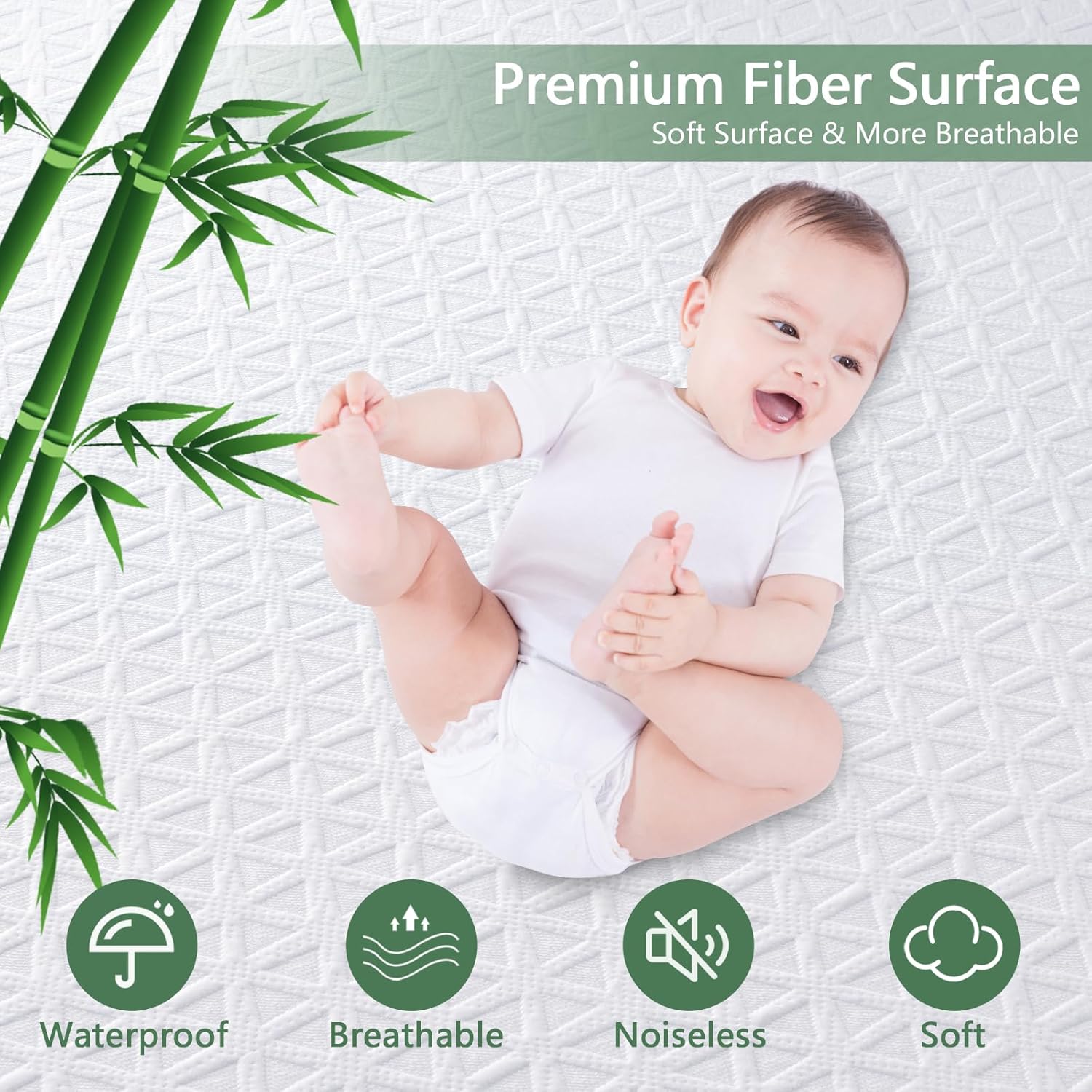 Premium 100% Waterproof Mattress Protector Queen Size, Breathable Bed Cover 3D Air Fabric Cooling Mattress Pad Cover Smooth Soft Noiseless Washable