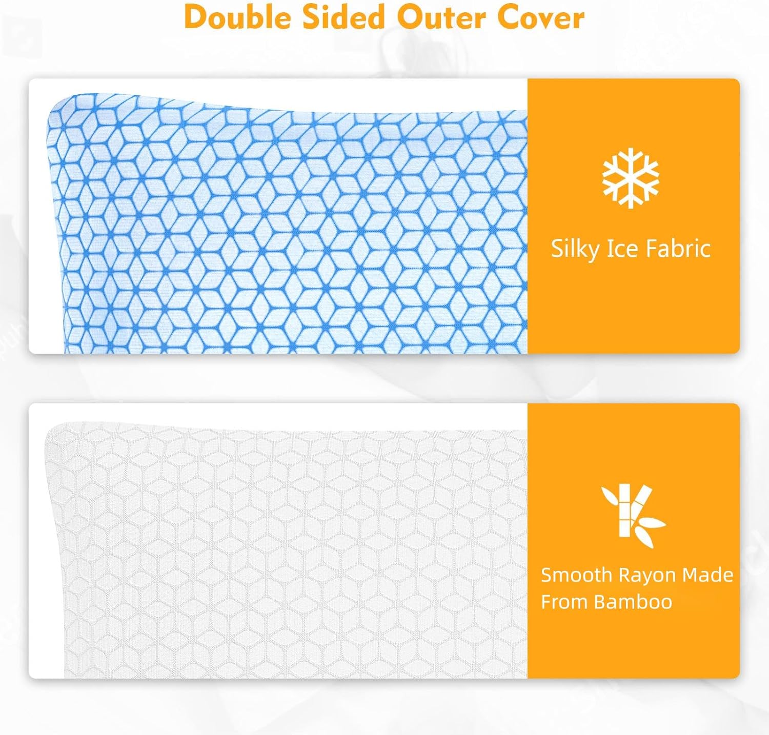Shredded Memory Foam Pillows Queen Size Set of 2, Cooling Firm Pillows Queen Size 2 Pack for Bed
