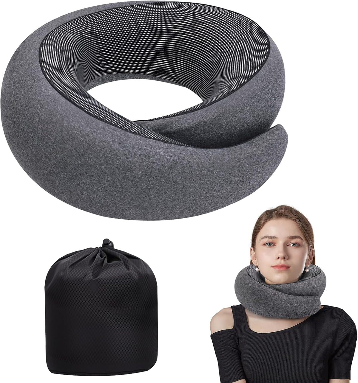 Neck Pillow Airplane, Travel Pillows for Airplanes, Memory Foam Adjustable Portable Neck Pillow for Traveling