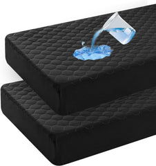 Waterproof Crib Mattress Protector Pad Cover, Fitted Standard Crib and Toddler Mattresses, Ultra Soft and Breathable for Boys Girls Neutral