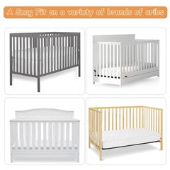 Waterproof Crib Mattress Protector, Quilted Infant Mattress Pad Cover Soft and Breathable