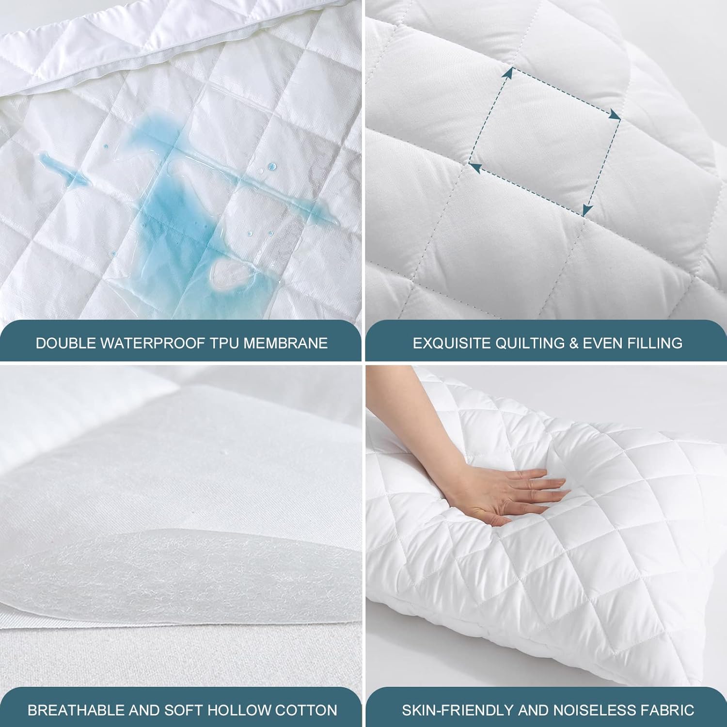 2 Pack Waterproof Pillow Protector