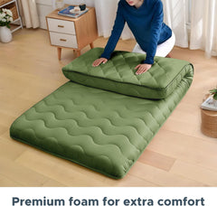 Japanese Floor Mattress, 100% High Density Comfortable Foam, 4" Thicken Foldable Mattress Tatami Mat Sleeping Pad