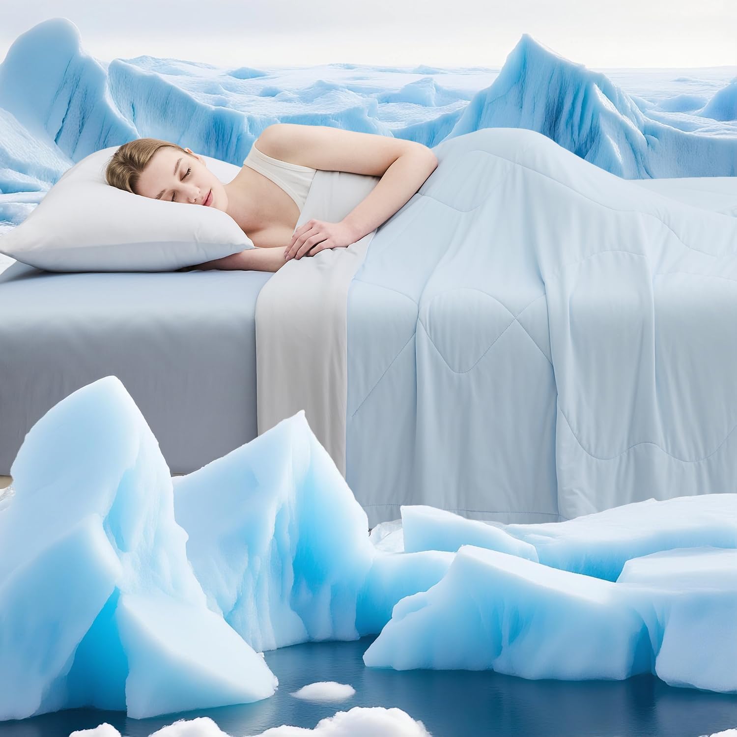 Cooling Blankets for Hot Sleepers, Queen Size Bed Blanket, Thin Lightweight Throw Blanket for Summer Couch, Cold Blankets Night Sweats