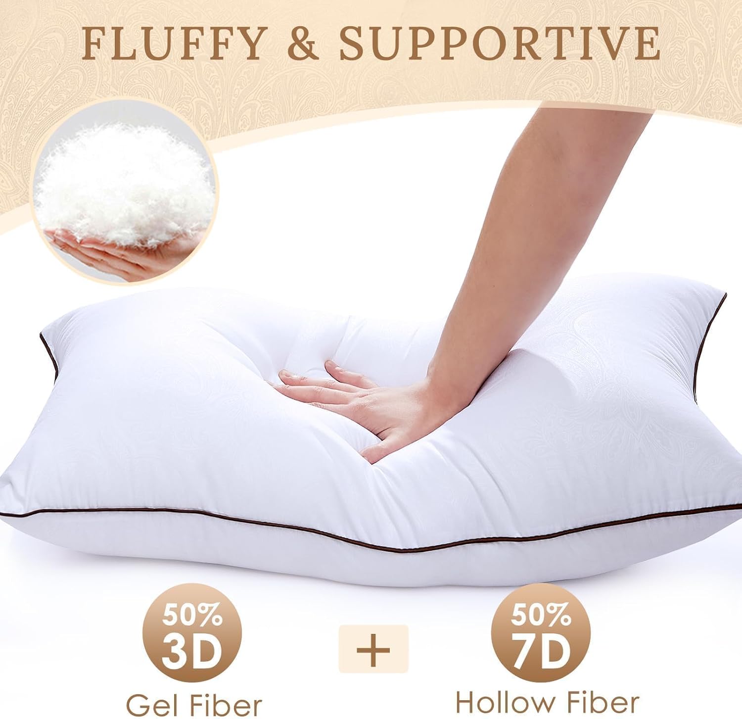 Down Alternative Luxury Hotel Pillows for Sleeping and for Side and Back Sleepers