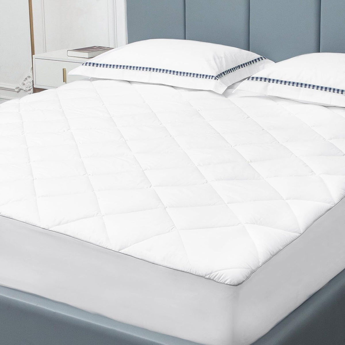 Mattress Pad Cover, Cotton Mattress Cover Hypoallergenic, Soft Breathable and Noiseless
