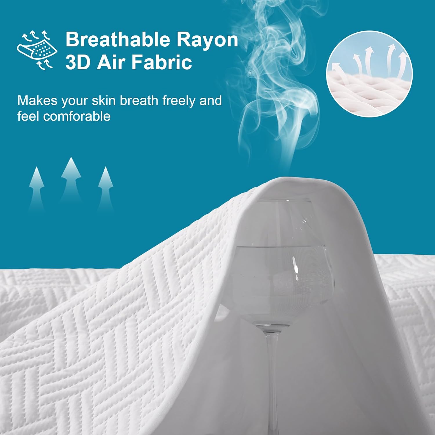 Waterproof Mattress Protector Full Size - Breathable, Noiseless, Ultra-Soft Bed Cover