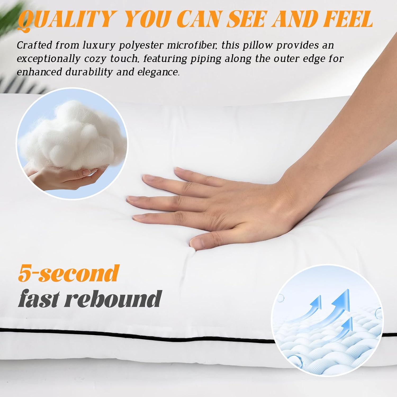 Supportive Down Alternative Hotel Collection Pillows for Side and Back Sleepers